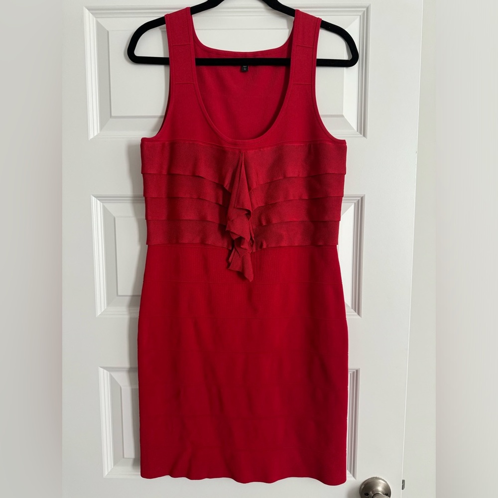 Red Express Tiered Mini Dress